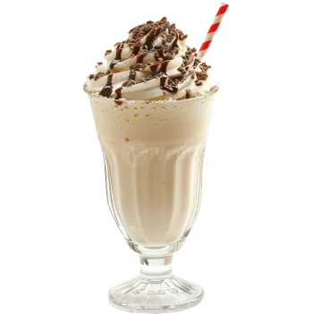 a glass filled with milk and chocolate