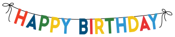 a birthday banner with the words happy birthday