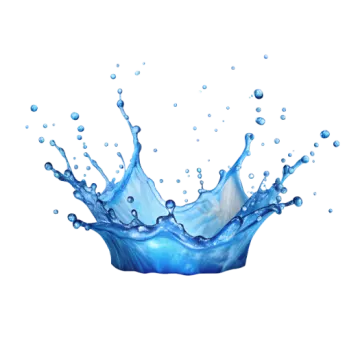 a blue water splash on white background