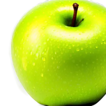 a green apple with water droplets on it