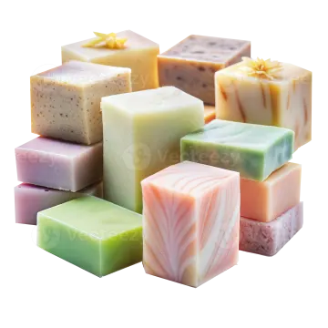 a pile of soaps with different colors