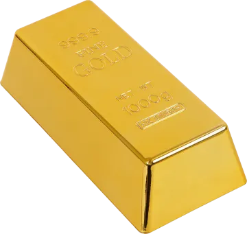 a gold bar on white background