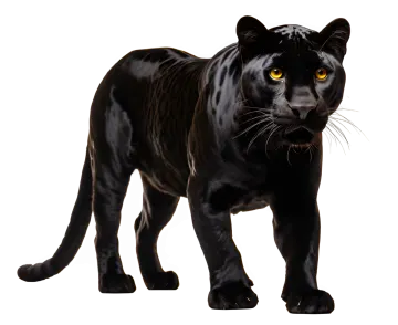 a black panther on a white background