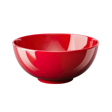 a red bowl on a white background