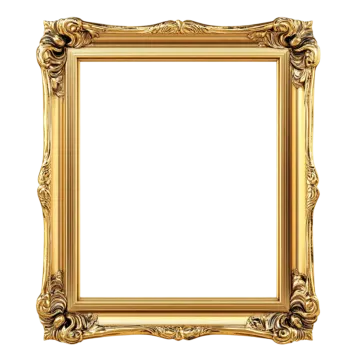 a gold frame on a white background