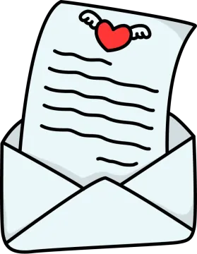 an envelope with a heart in it