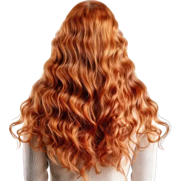 a woman with long red hair
