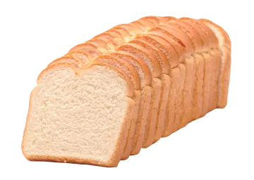 a sliced loaf of bread on a white background