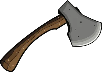an axe on a white background