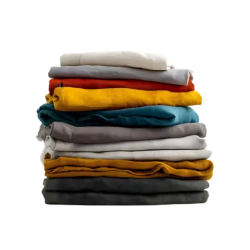 a stack of folded clothes