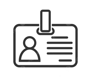 a black and white icon of a identification card