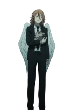 a man in a suit and tie standing with his arms crossed