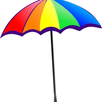 a rainbow colored umbrella