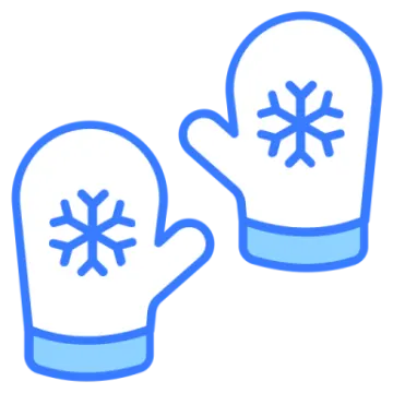 a pair of gloves with snow on them