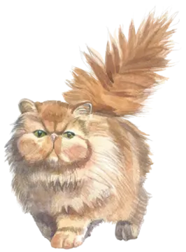 a watercolor painting of a cat