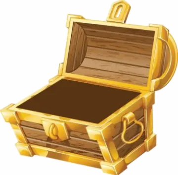 an open chest with a wooden lid