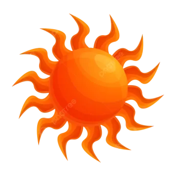 an orange sun on a white background