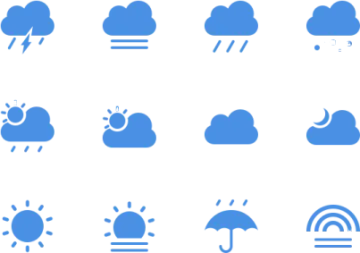 a set of weather icons