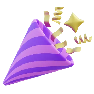 purple and gold party hat