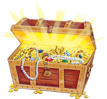 a wooden chest filled with gold coins