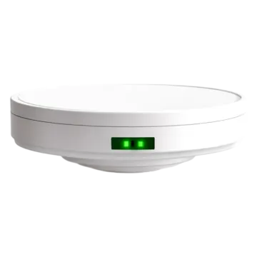 a white bowl with a green light on it