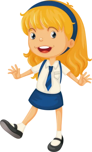 a girl in school uniform vector