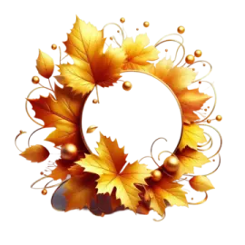 a wreath made out of autumn leaves
