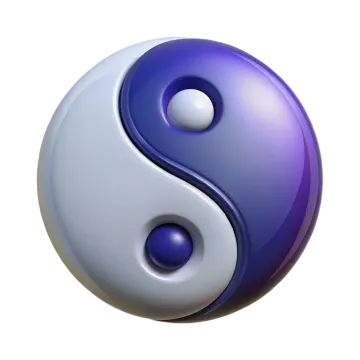a blue and white yin symbol