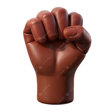 a brown fist on a white background