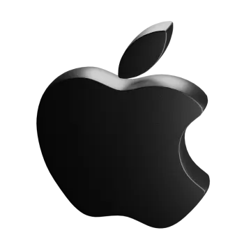 an apple logo on a white background