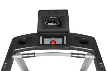 a tread machine with a red arrow on it