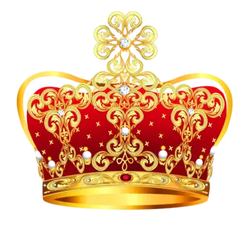 a red and gold crown