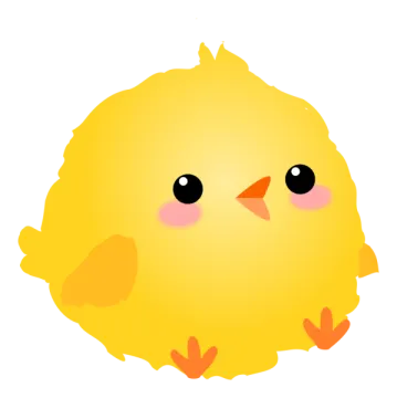 an image of a yellow bird with black eyes