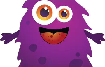 an image of a purple monster with big eyes
