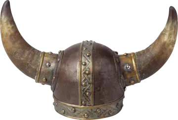 a viking helmet with horns