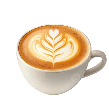 a cup of coffee on a white background