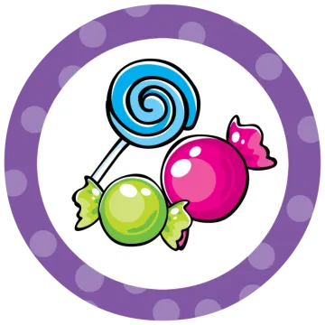 a purple circle with two loos in it