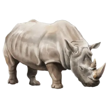 a drawing of a rhino