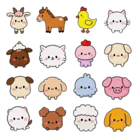 a bunch of cute animals sticker