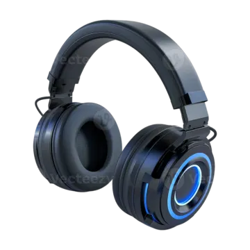 a pair of headphones on a white background