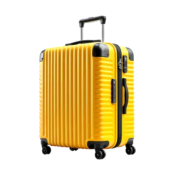 a yellow suitcase on wheels