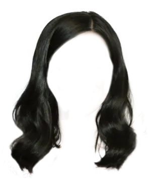 a black wig on a white background