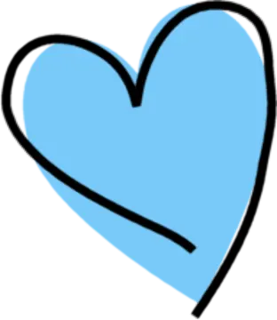 a blue heart on a white background