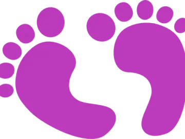 a pair of footprints on a white background