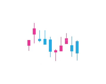 a blue and pink chart on a white background