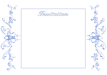 a blue and white frame with swirls on it