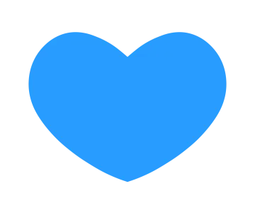 a blue heart on a white background
