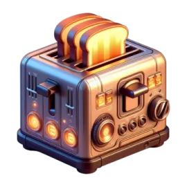 a toaster with two slices of bread on it