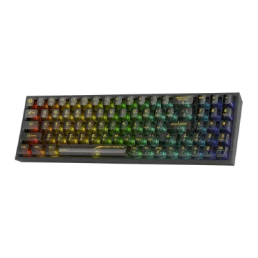a computer keyboard with colorful keys