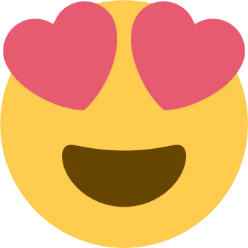 a smiley face with hearts in the eyes